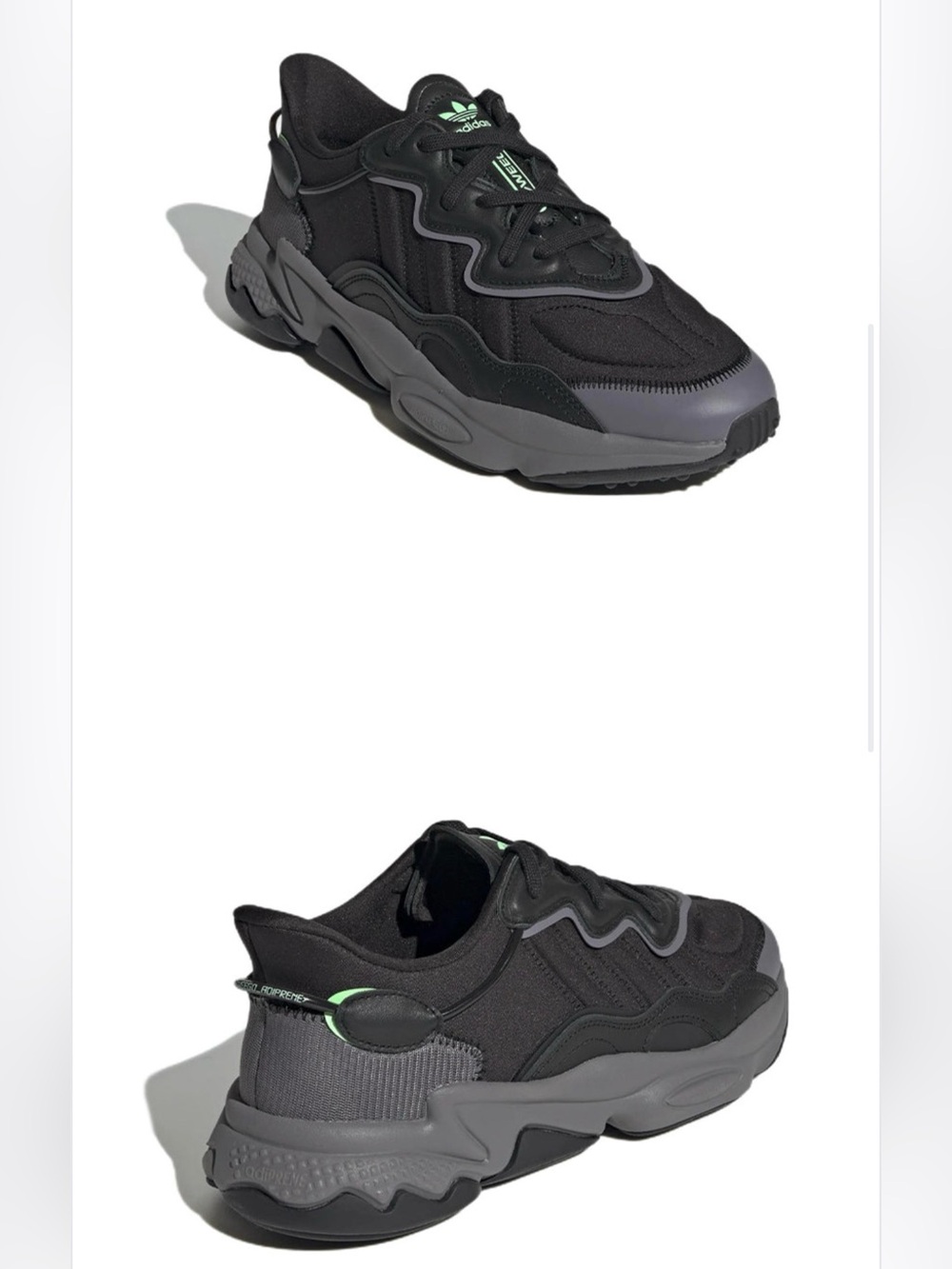 Adidas Ozweego 'Black Charcoal Screaming Green'